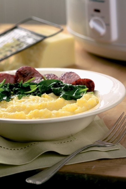 Image of Slow Cooker Polenta with Cheddar