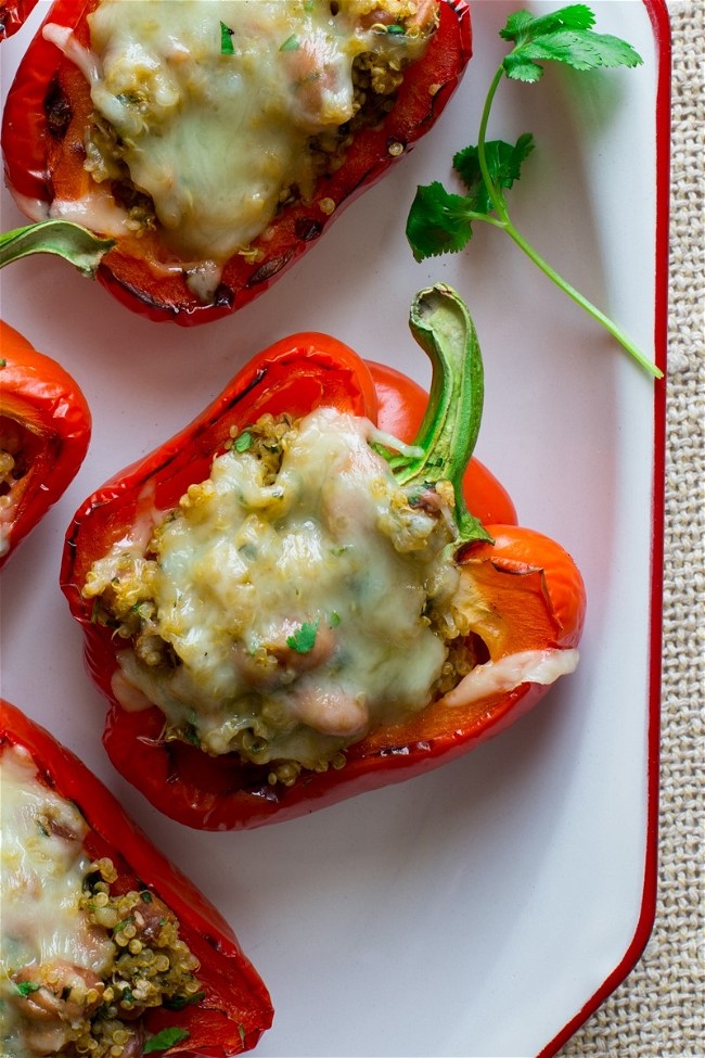 Image of Southwestern Stuffed Peppers with Cheddar