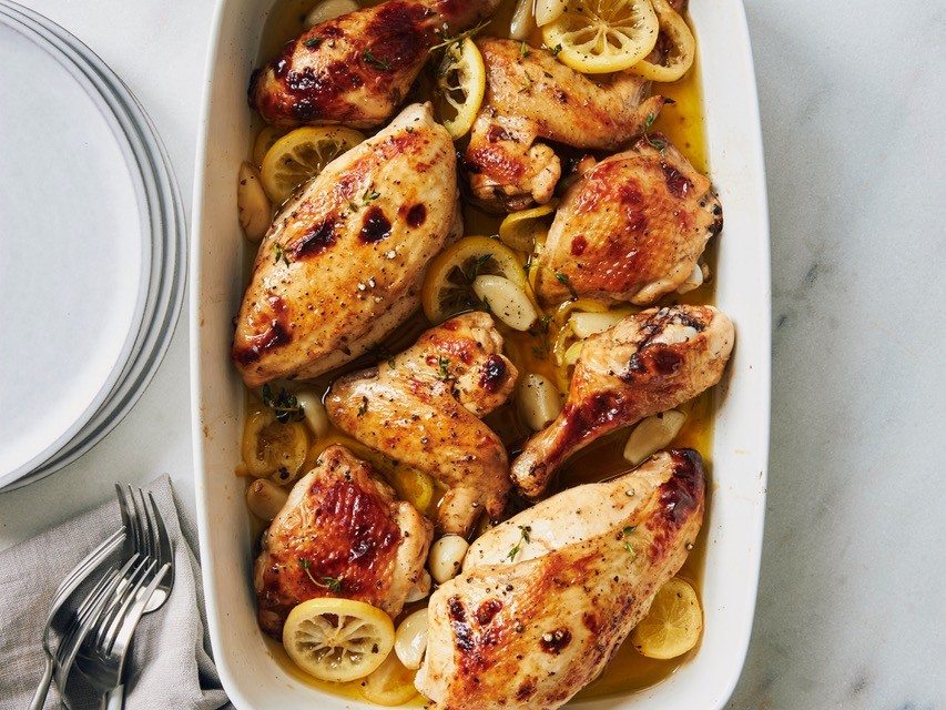 Whole Roasted Lemon Garlic Chicken - Kosher.com