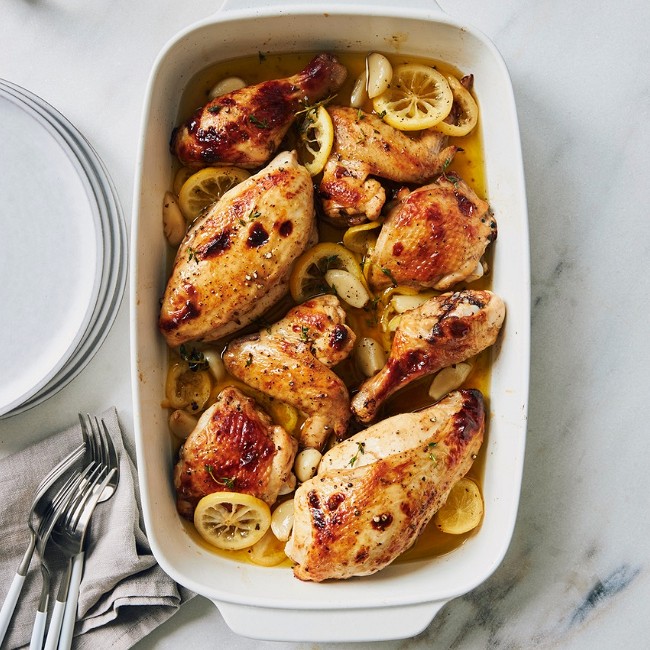 Image of Garlic Confit Chicken with Lemon and Thyme