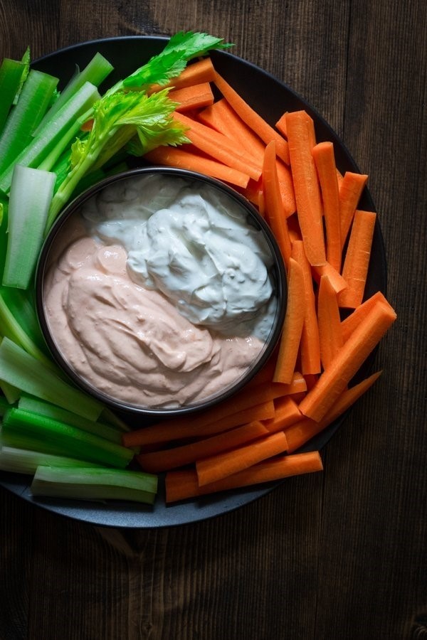 Image of Sriracha Blue Cheese Swirl Greek Yogurt Dip