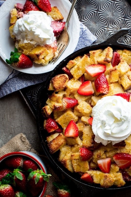 Image of Strawberry Bread Pudding with Cabot Greek Yogurt