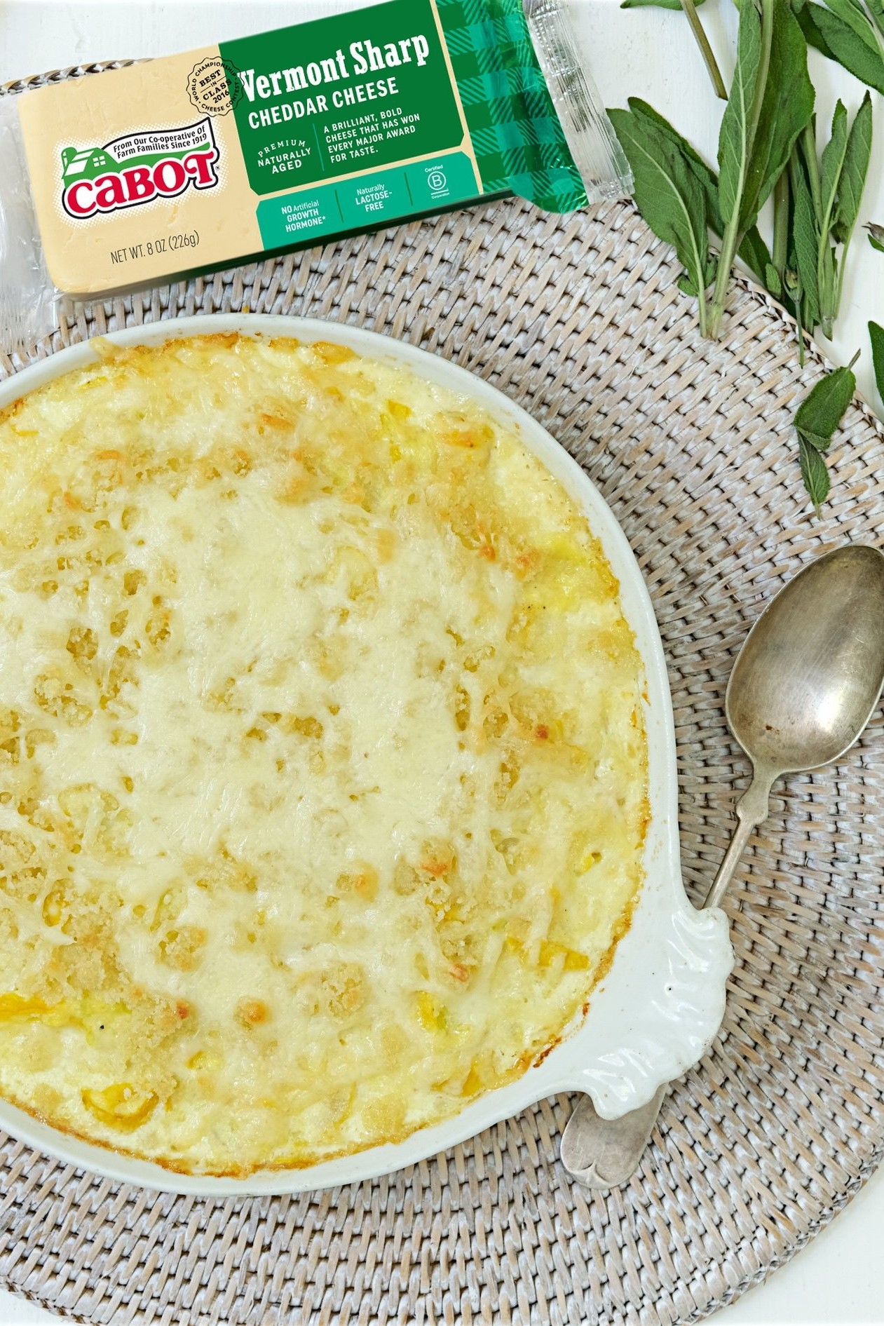 Summer Squash Casserole with Sharp Cheddar