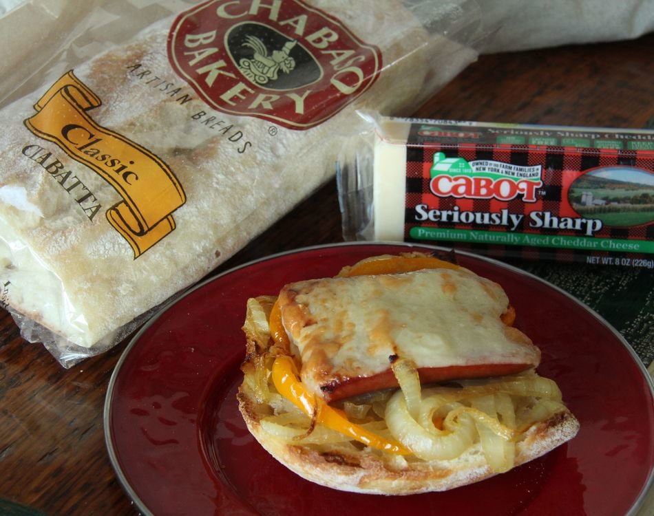 The Big Game Open-Faced Kielbasa Grilled Cheese