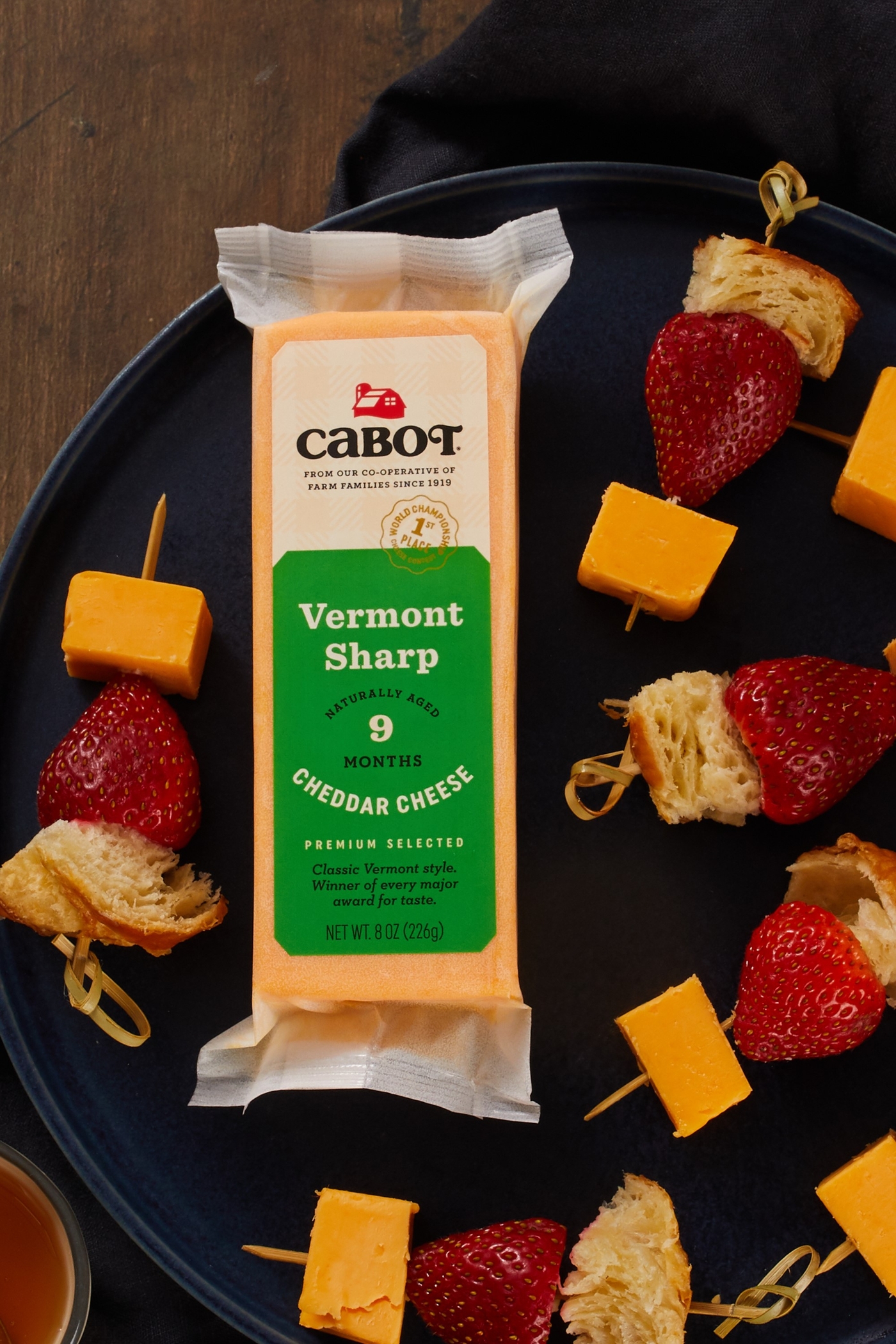 Vermont Sharp Cheddar Fruit Skewers
