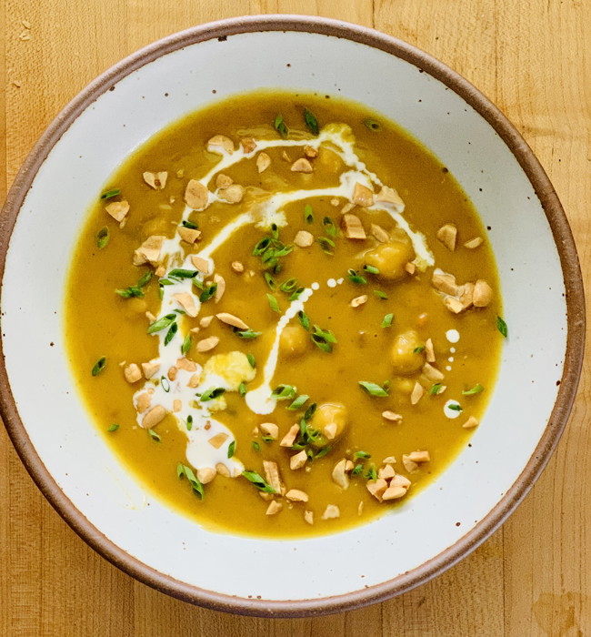 Image of Coconut Curry Butternut Squash Soup with Chickpeas