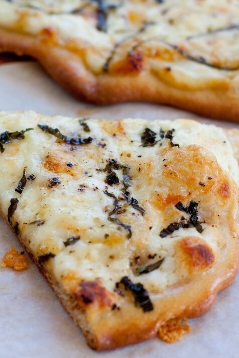 Image of White Pizza with Basil & Monterey Jack
