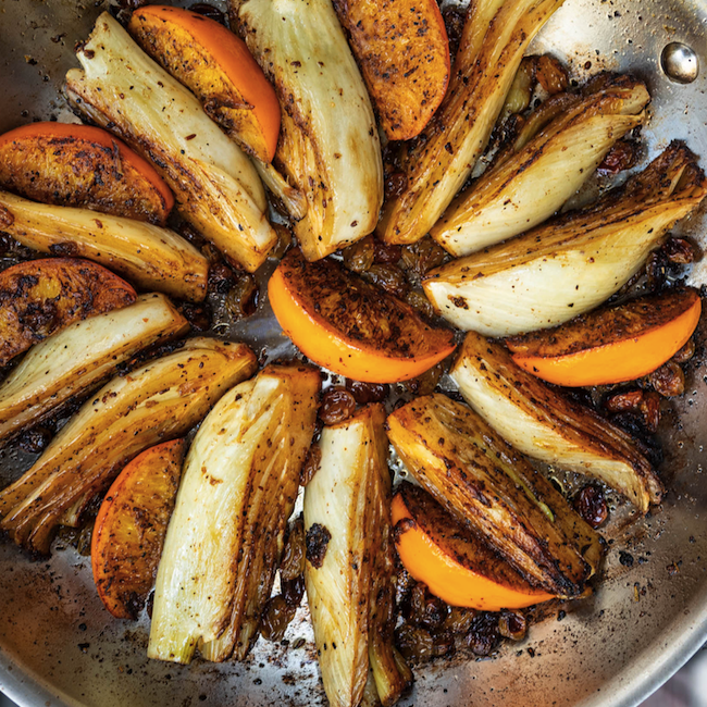 Image of Skillet Braised Fennel with Citrus, Caraway, and Celery Seeds