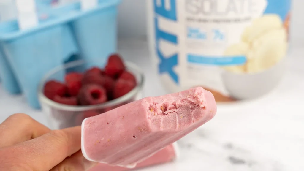 Image of XTEND PRO Recipe: Raspberry Vanilla Protein Popsicles
