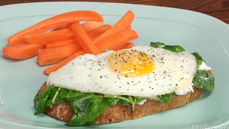 Image of Open Faced Egg Sandwiches With Arugula Salad