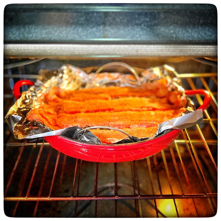 Image of Bake the bacon for 20-25 minutes or until desired doneness or crispiness