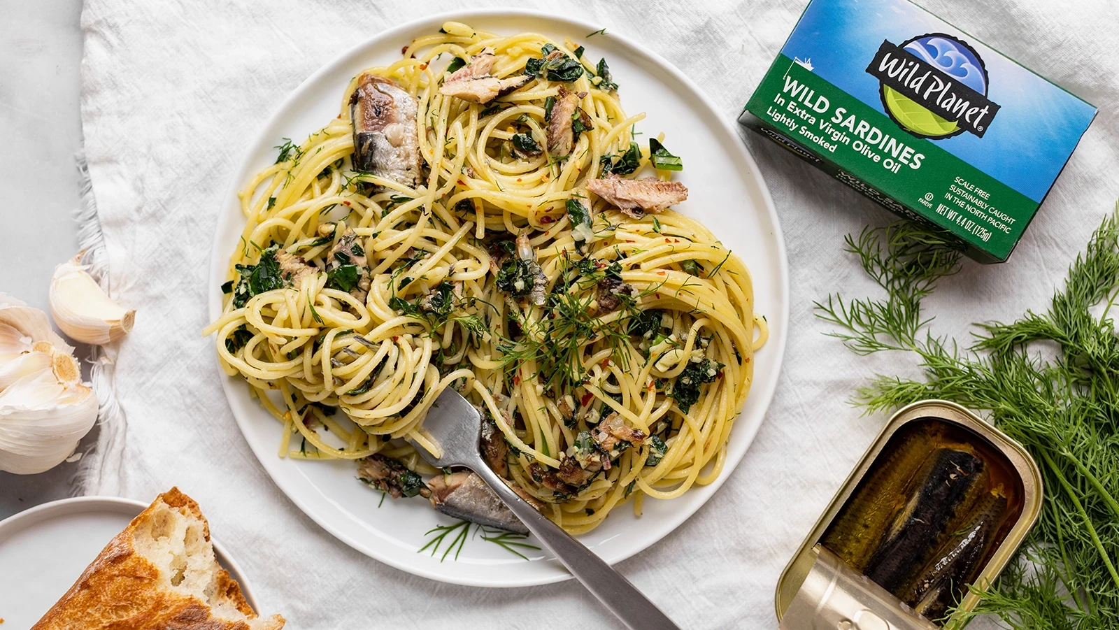 Sardines and Greens Pasta | Wild Planet Foods recipe