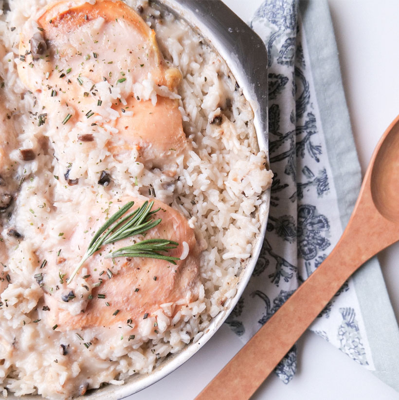 Simple & Easy Chicken Mushroom Rice Dinner