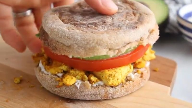Image of Vegan Tofu Scramble Breakfast Sandwiches