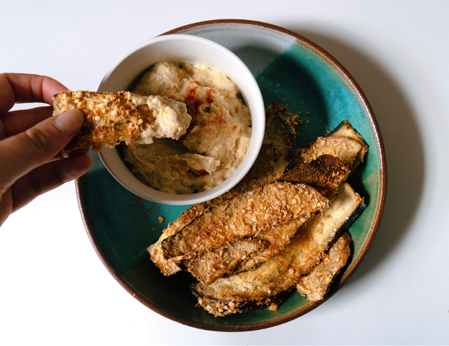 Image of Baked Eggplant Fries with Muhammara