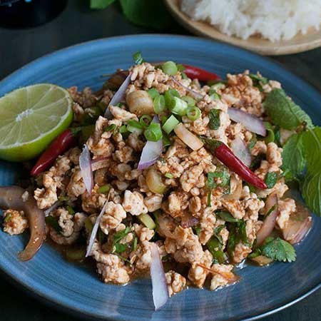 Paleo Thai Minced Chicken Herbal Salad