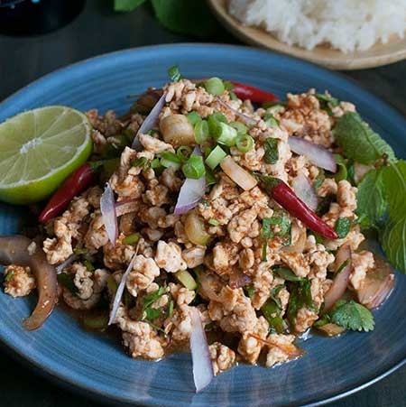 Lao Spicy Minced Chicken Salad (Larb Gai) - Kuali