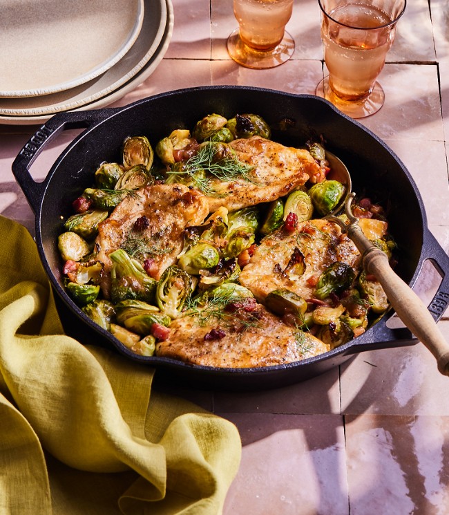 Image of Honey Dijon Chicken Skillet with Brussels Sprouts