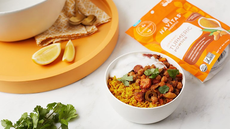 Image of Moroccan Chickpea Bowl with Turmeric Rice Recipe