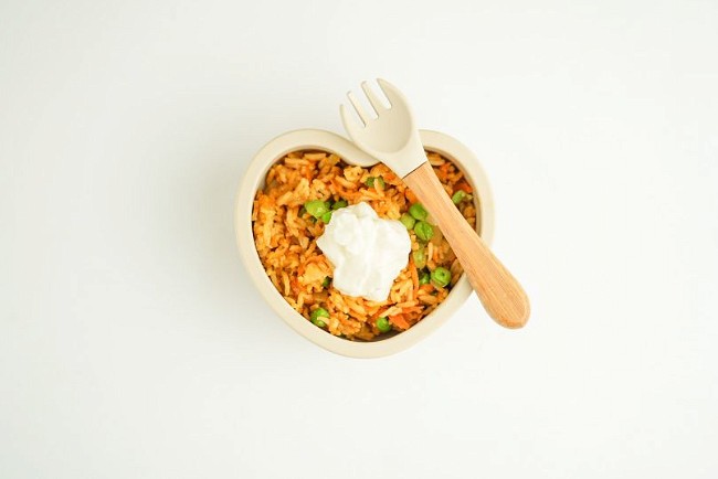 Image of Stekt ris med ärtor och limeyoghurt