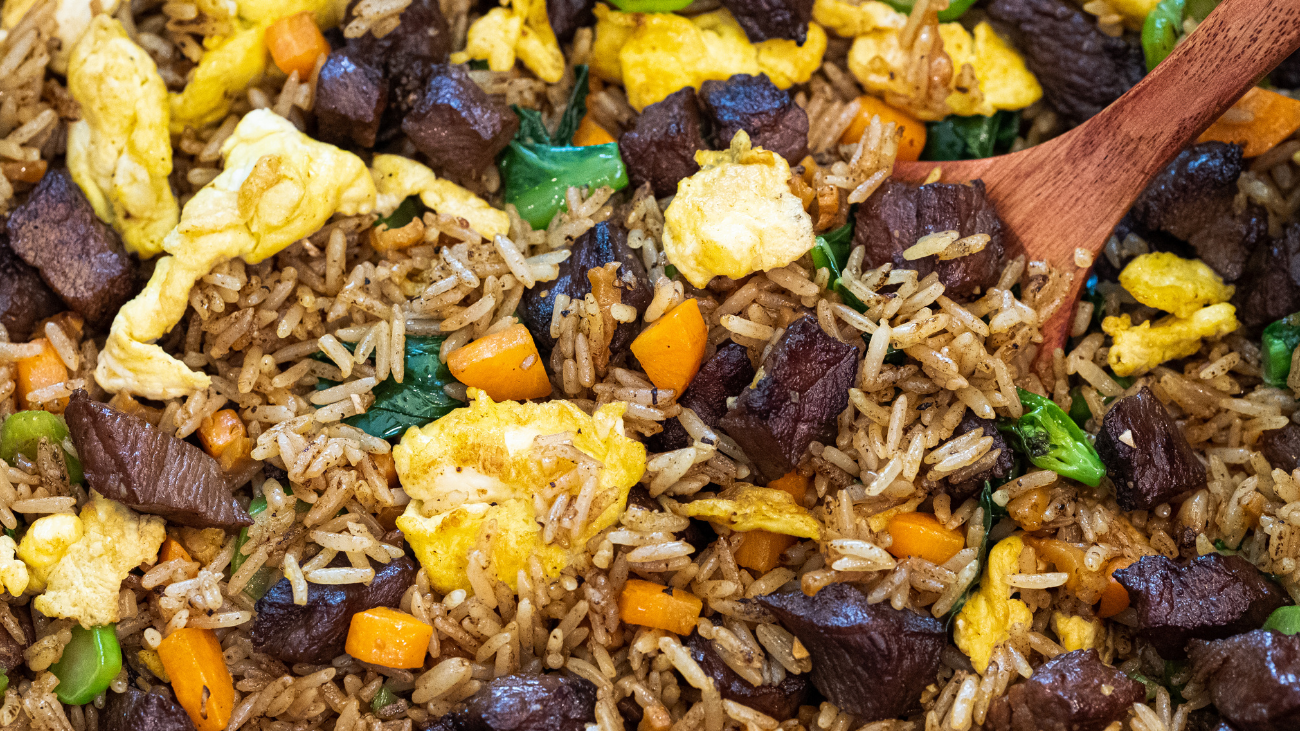 Image of Beef Fried Rice with Chinese Broccoli (牛肉芥蓝炒饭)