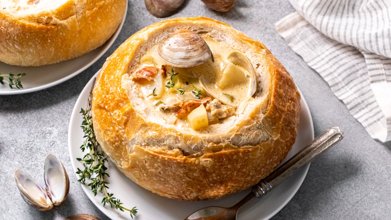 Image of Clam Chowder Bread Bowls