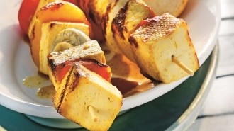 Image of Gegrillte Tofu-Spieße mit Aprikosen