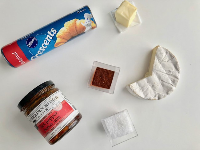 Baked Brie Croissants with Bacon Jam
