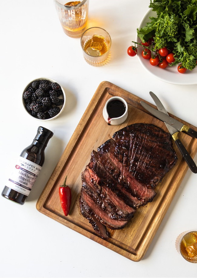 Flank Steak with Blackberry Chipotle Sauce