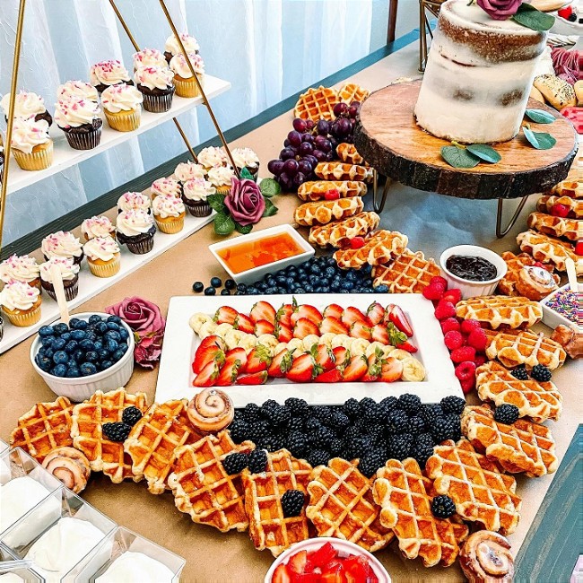 Pancake or Waffle Board with Gourmet Jams and Fruit
