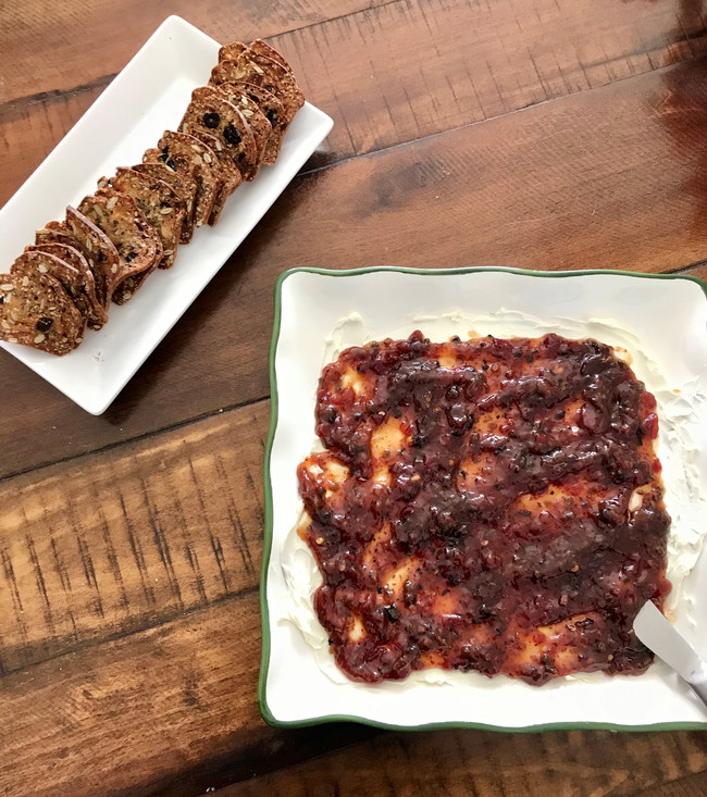 Cream Cheese Berry Bacon Jam Easy 2 Step Appetizer