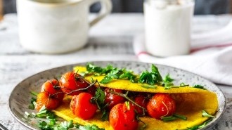 Image of Tofu-Omlette mit gerösteten Tomaten