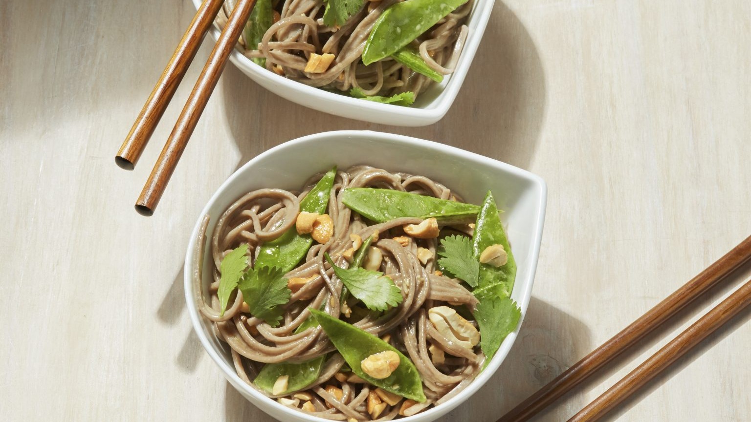 Image of Soba Noodle Salad with Snap Peas and Miso  Dressing