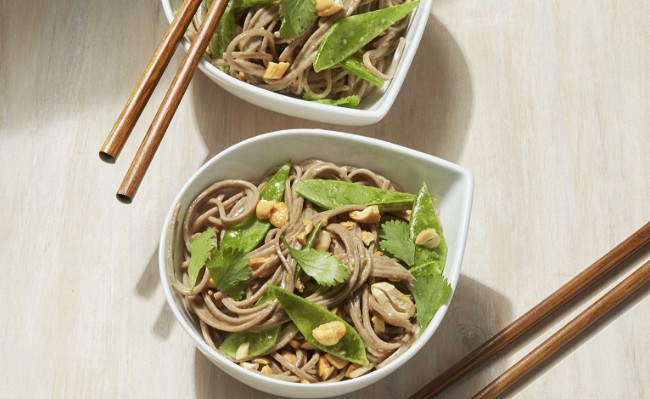 Image of Soba Noodle Salad with Snap Peas and Miso Dressing