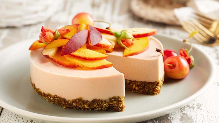 Image of Peach Pistachio Cheesecake Recipe