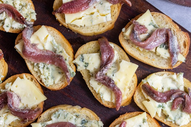 Image of Gorgonzola Anchovy Crostini