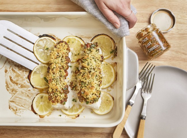 Image of Lemon Pesto Fish with Herby Breadcrumbs