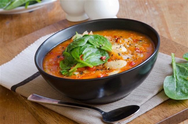 Image of Creamy Basil Vegetable Soup