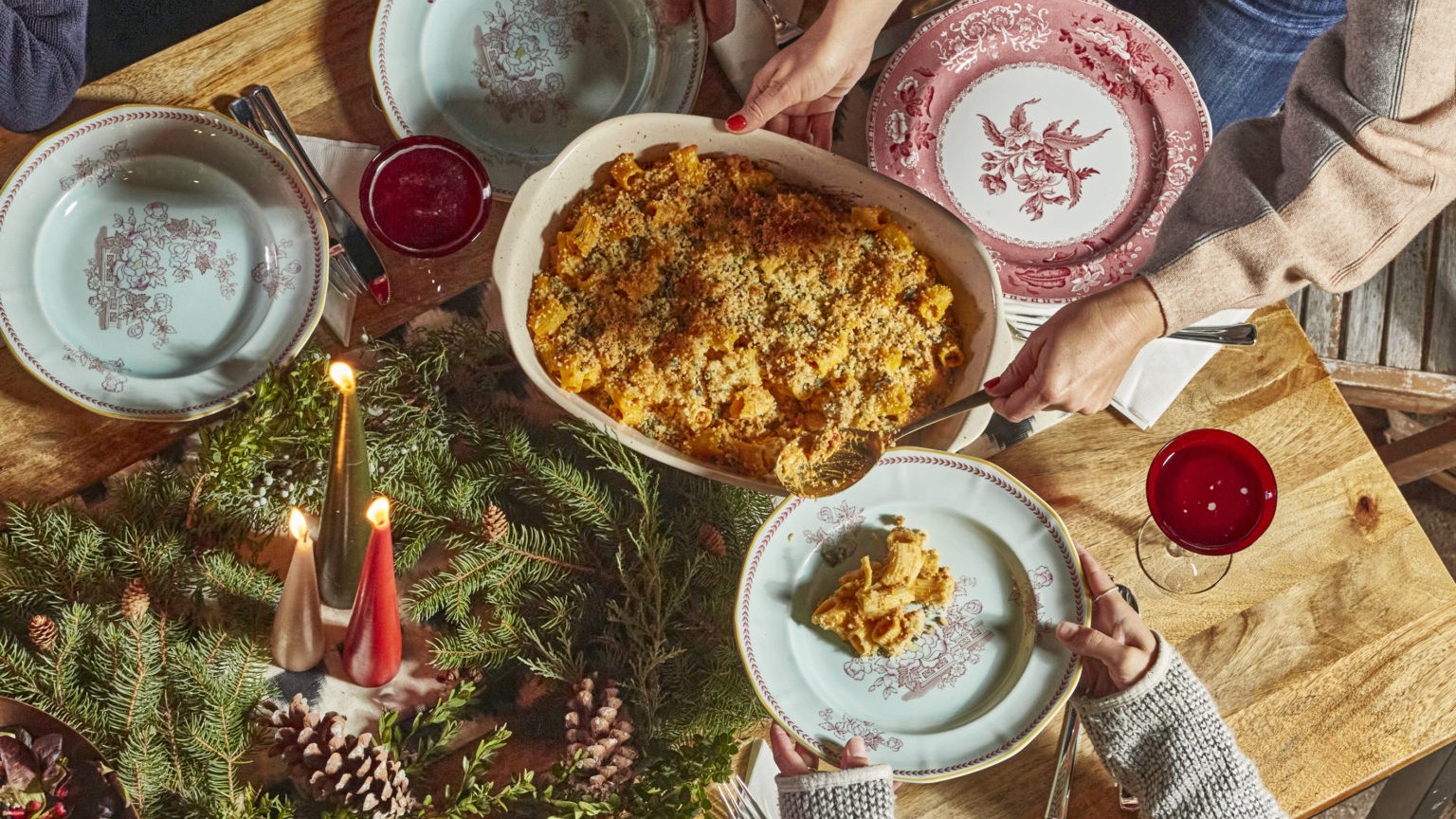 Image of Baked Ziti with Pumpkin Creamy Basil Sauce + Sage Breadcrumbs