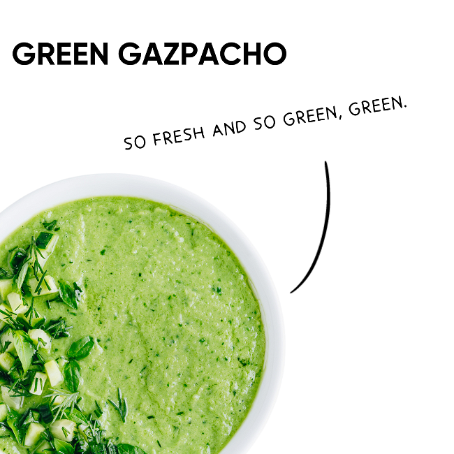 Image of Sippable Green Gazpacho with Not Just Salad Dressing