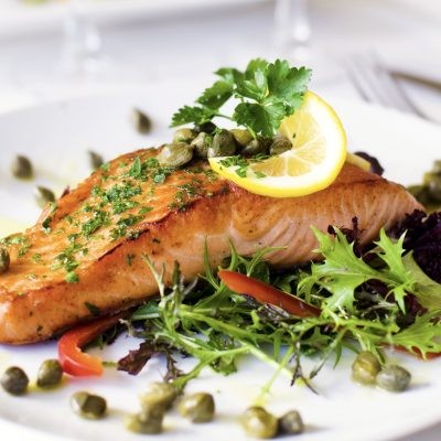 Image of Good Fats: Pan – Fried Salmon with Capers and Cream