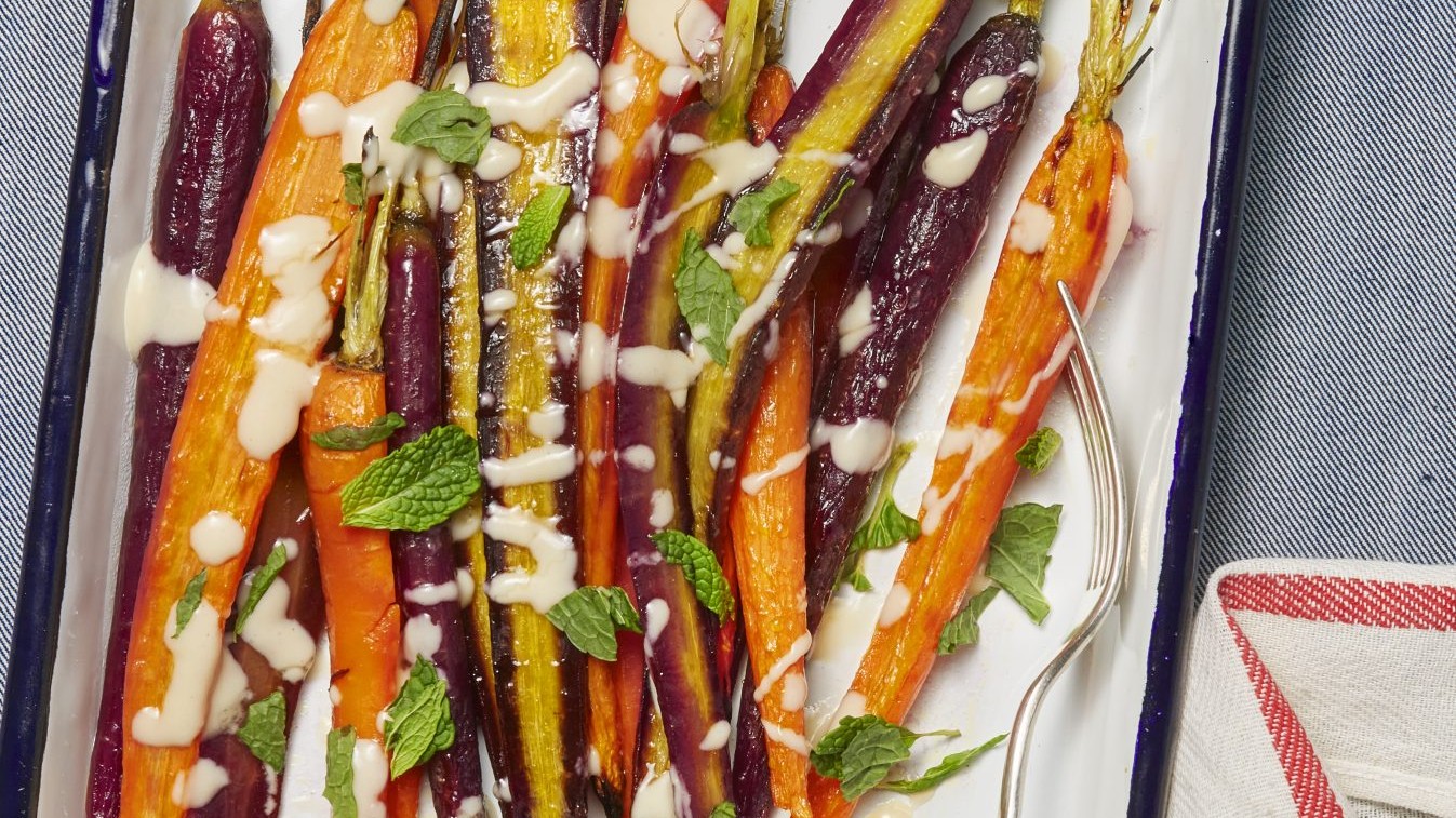 Image of Rainbow Carrots with Miso Lemon & Hot Honey