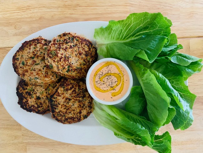 Image of Keto-Friendly Turkey Burgers with Crema