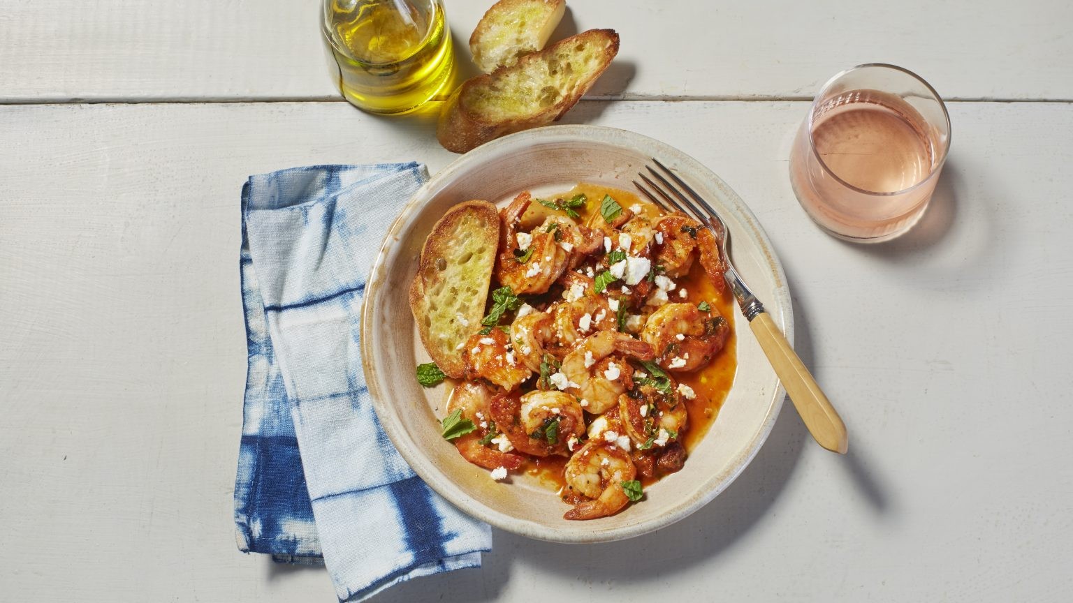 Image of Mediterranean Shrimp with Olives and Feta