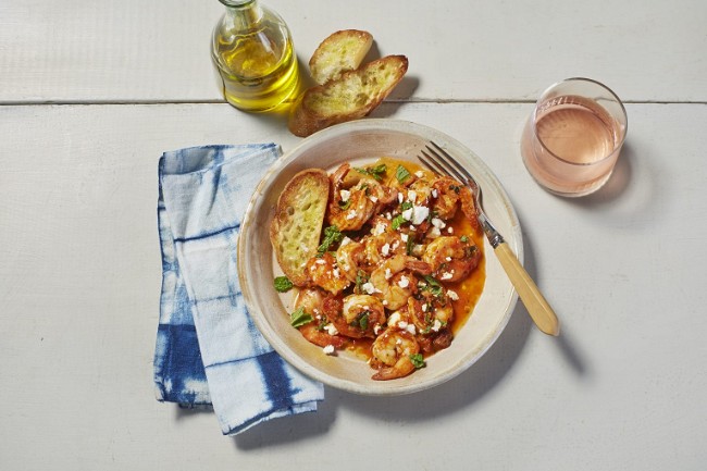 Image of Mediterranean Shrimp with Olives and Feta