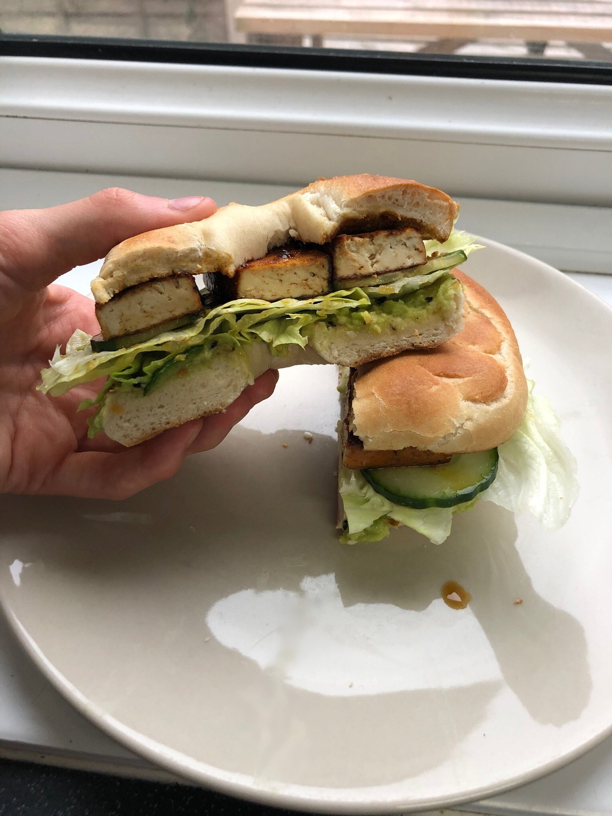 Sweet & Spicy Tofu Bagel