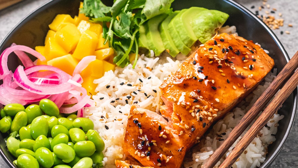 Image of Healthy Salmon Rice Bowl Recipe