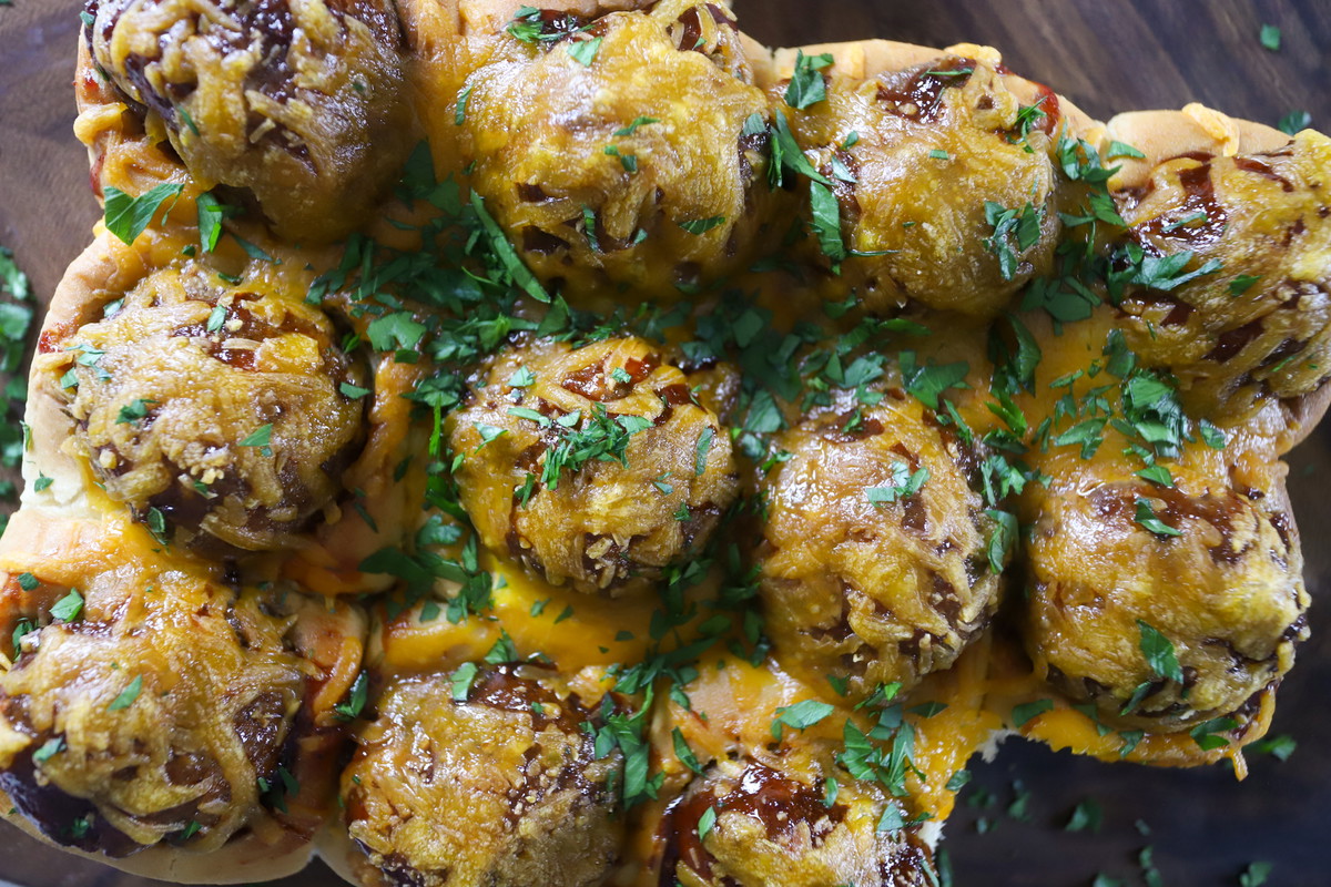 Venison Meatball Pull Apart Sliders