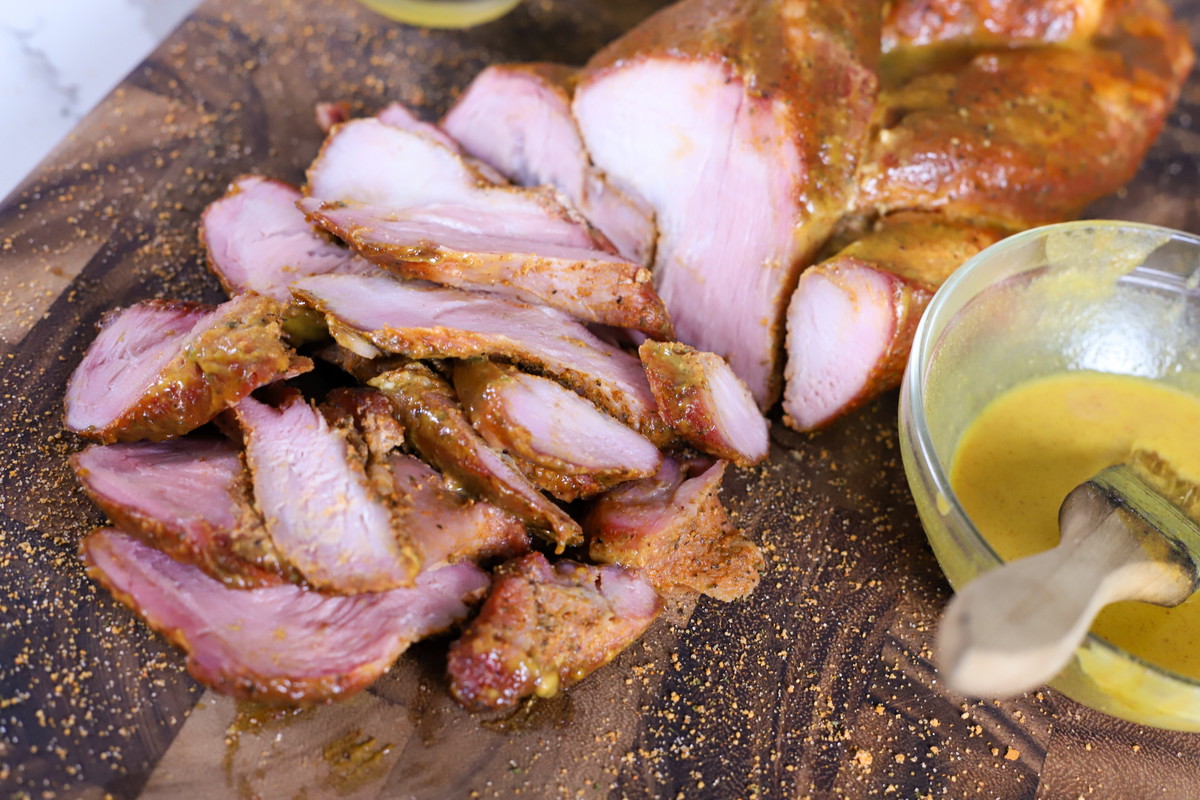 Braided Pork Loin with Beer Mustard Glaze