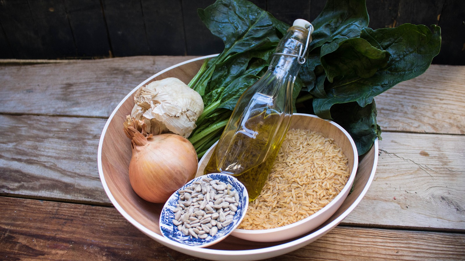 Image of Recipe-04-Greek Snanakorizo with Brown Rice. (greek spinach risotto)
